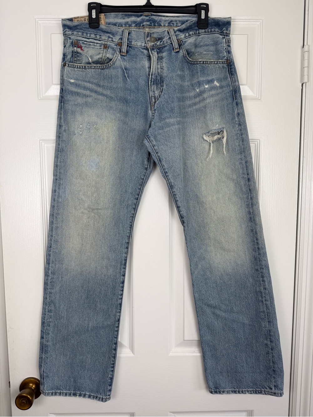 Vintage Polo Ralph Lauren Distressed Straight Light Washed 867 Jeans 31 x 30